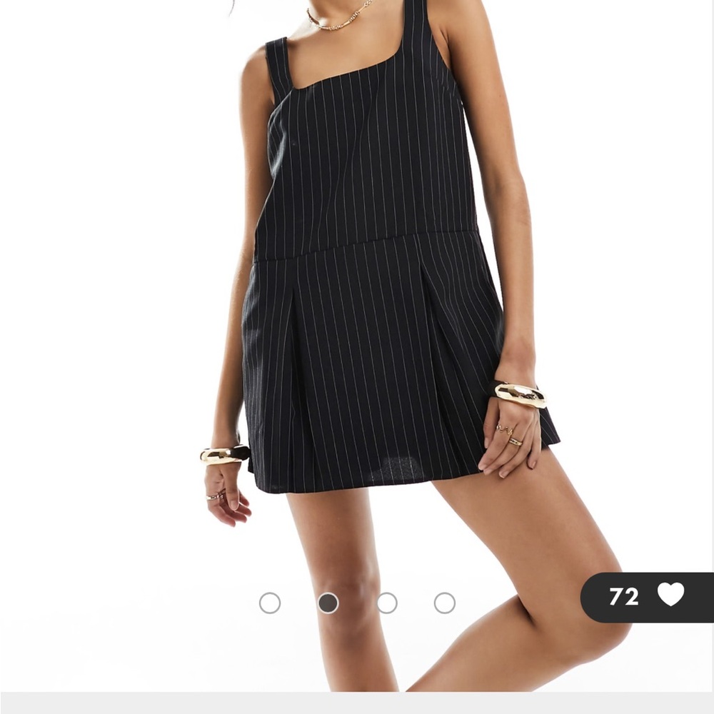 Black Pinstripe Romper
